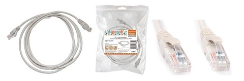 Патч-корд народный U/UTP Cat 5e 4PR 24AWG PVC, литой 7 м, серый